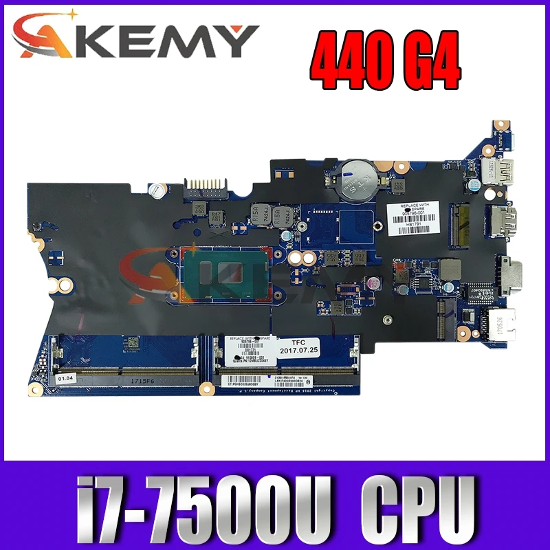 DA0X81MB6E0 905797-601 905797-001 Za HP ProBook 430 440 G4 Prenosni računalnik z Matično ploščo PROCESOR i7 7500U DDR4 Test Delo