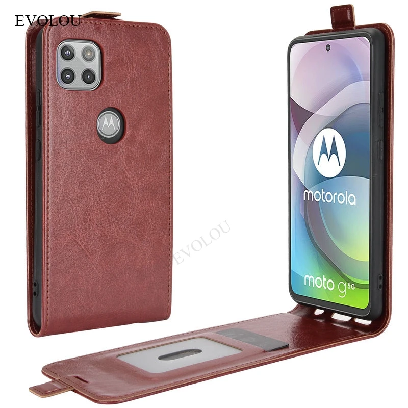 Vertikalni Flip Usnjena torbica za Motorola Moto G 5G Plus Primeru Denarnice Flip Telefon Kritje Vrečko za Moto G 5G Plus Zaščitni Pokrov Nazaj