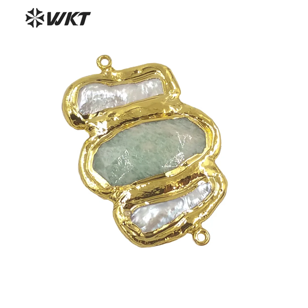 WT-JP248 Debelo Trojno kamen mix, pearl modno oblikovanje ženske dvojno zank zlato electroplated kamen priključki za ogrlico