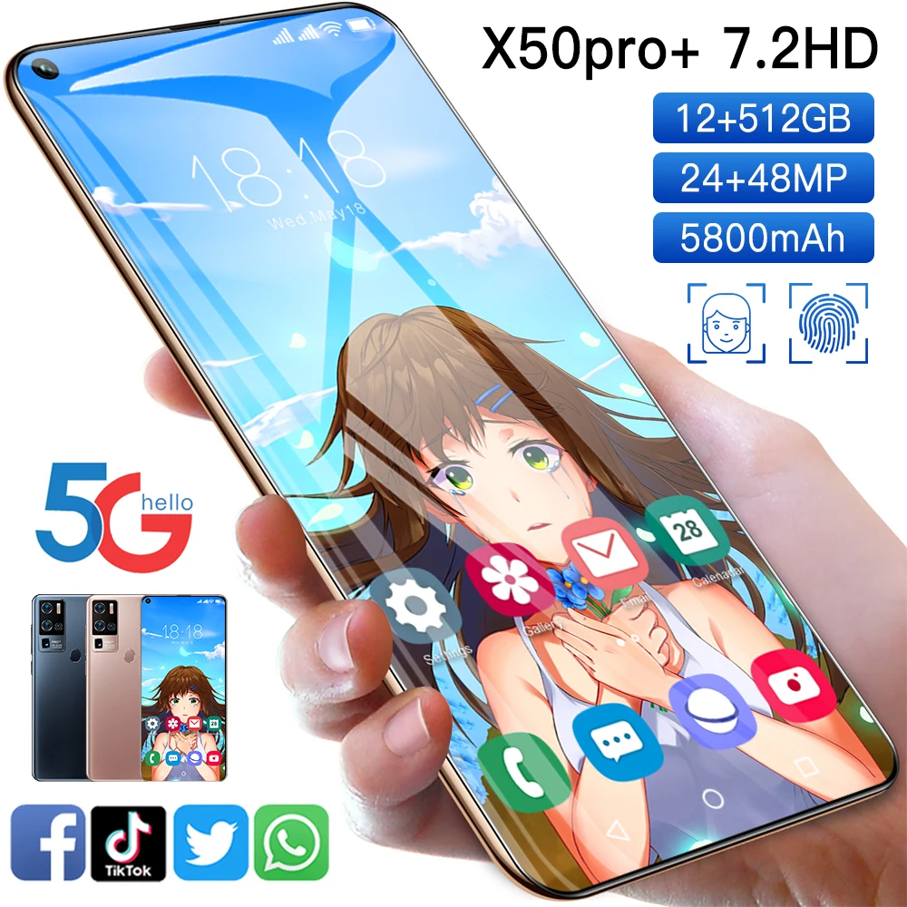 Globalna Različica X50 8GB 256GB 5G Pametni telefon za 5,8-palčni Pametni Telefon MTK 6763 8.0 Jedro 4G Omrežja Mobilnih Telefonov Android 10. Mobilni telefon