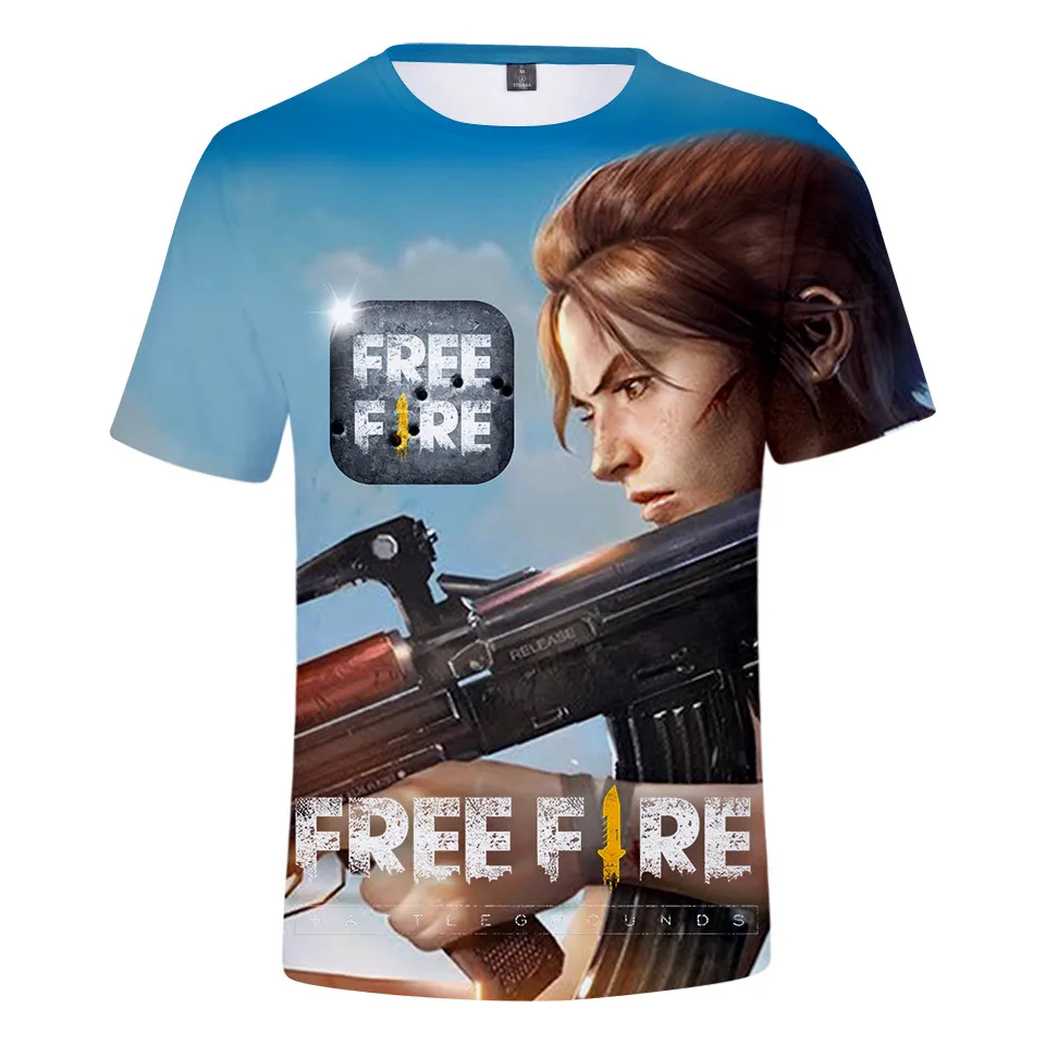 2021 Igre Free Fire 3D Natisnjeni T-shirt za Moške in Ženske, Modni Ulične O-vratu, Kratka sleeved Prevelik Vrh