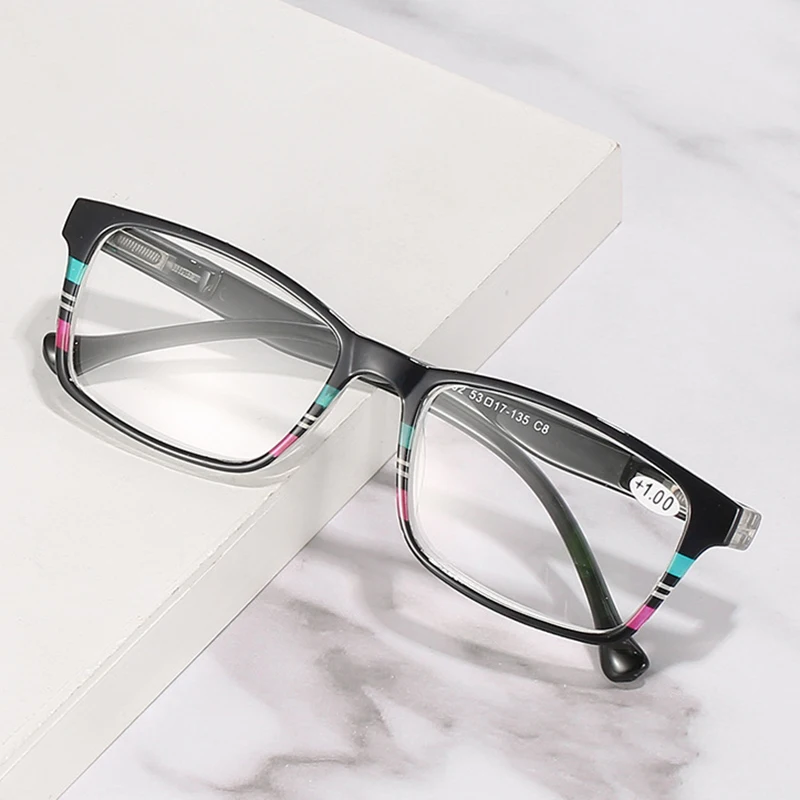 +100 125 175 225 275 300 Branje Očala Moški Ženske Kvadratni Okvir Očal High-definition Presbyopic Daljnovidnost Očala