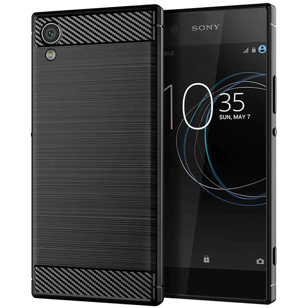 Za Sony Xperia XA1 Plus Ultra Primeru Luksuznih Ogljikovih Vlaken Kože Polno Mehko Silikonsko Pokrov Primeru Za Sony XA1Plus XA1Ultra Telefon Primerih