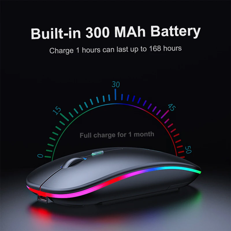 Brezžično Miško Bluetooth RGB Akumulatorske Brezžične Miške Računalnik Tiho Mause LED Osvetljen Ergonomska Gaming Miška Za Prenosni RAČUNALNIK