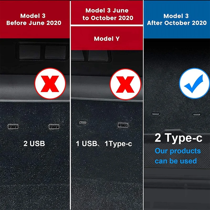 Za 2021 Tesla Model 3 / Y ZVEZDIŠČE USB Pribor 4-V-1 Splitter Hub Razširitveno Postajo Max Hub Extender Avto Polnilec Adapter
