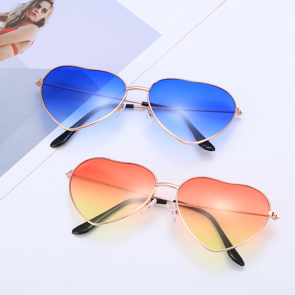 1PC Letnik Srce Oblika sončna Očala Gradient Ženske Modni Kovinski Okvir sončna Očala Ocean Leče z UV 400 Prostem Očala na Debelo
