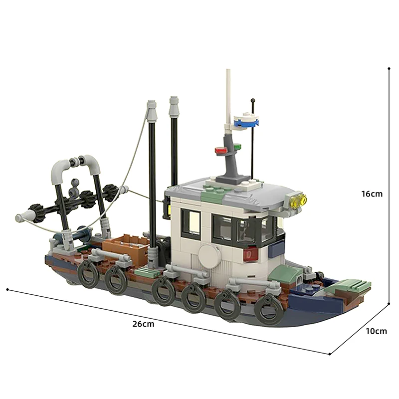 MOC Majhno Ribiško Ladjo Star Stavbe, Bloki, Opeke High-Tech Wars Model DIY Igrače Za Otroke Rojstni dan Darila 282PCS