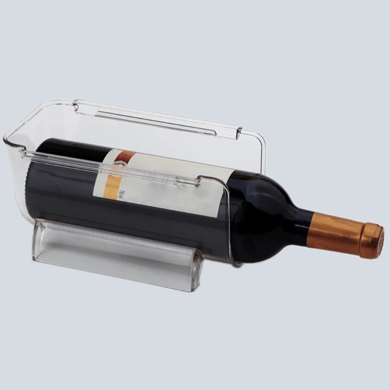Q1FD Stackable Vina, Steklenice za Shranjevanje Predalni Hladilnik Organizator Hladilnik prozorno Plastično Steklenico Vina Imetnik Zaslon Polica