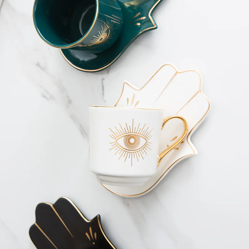 Turški INS vetra svetlobe luksuzni keramične skodelice Evropskem slogu majhne lepe skodelico kave in krožnik set home popoldanski čaj pokal