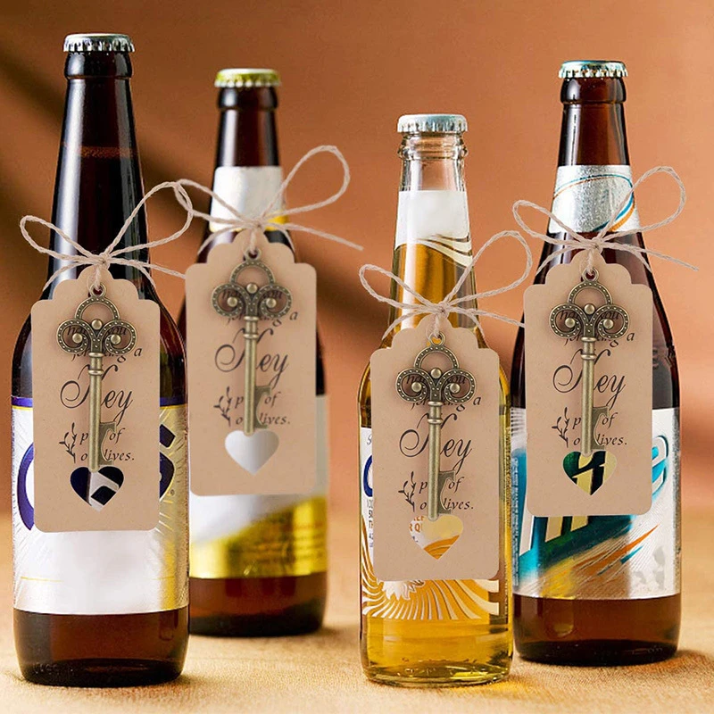 3pcs/veliko Poročno dekoracijo Pivo Steklenica Odpirač poročna darila za goste ključ, odpirač za steklenice, Poročni Tuš Ustvarjalne družico darilo