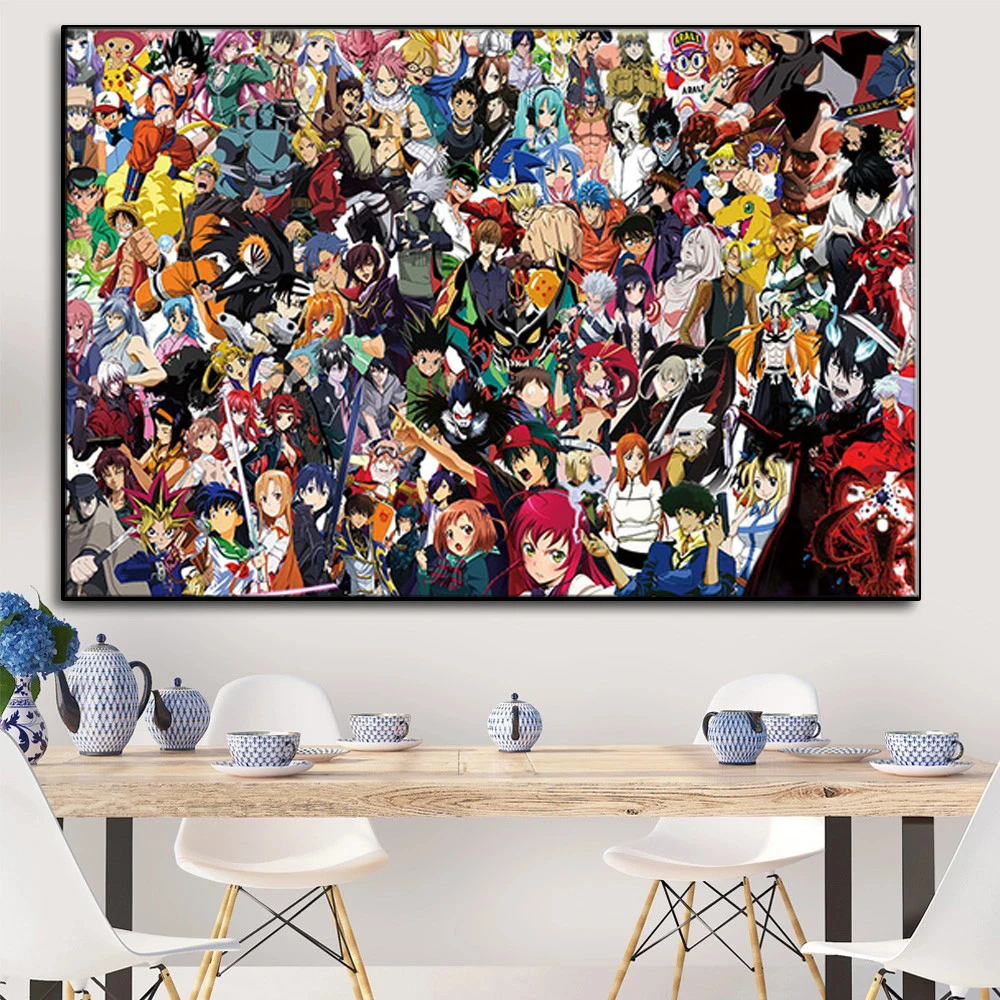 Japonske animacije, animiranega filma plakat krpo slikarstvo, freska tiskanje plakata steno doma dnevna soba dekoracijo sten