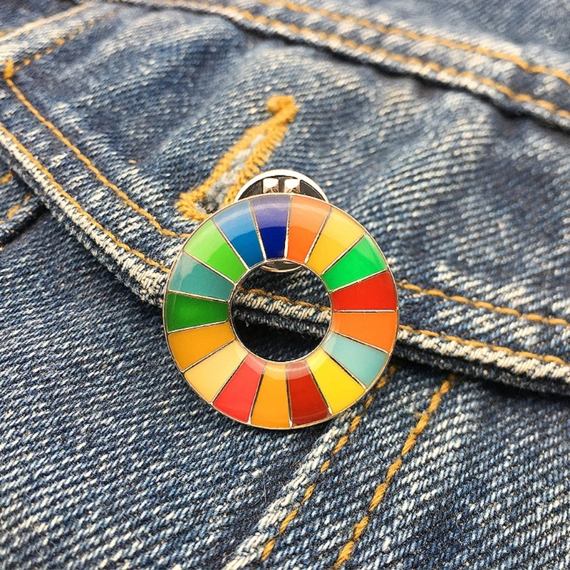 Trajnostni Razvoj Cilji Broška Združenih Narodov SDGs Mavrica Pin Značko Modni Nakit Za Ženske, Moške N7MF