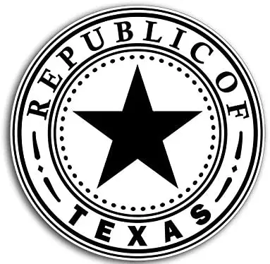Ameriški Vinil B/W Krog Republika Texas Pečat Nalepke (Letnik Članica tx Insignia Logotip Stare)