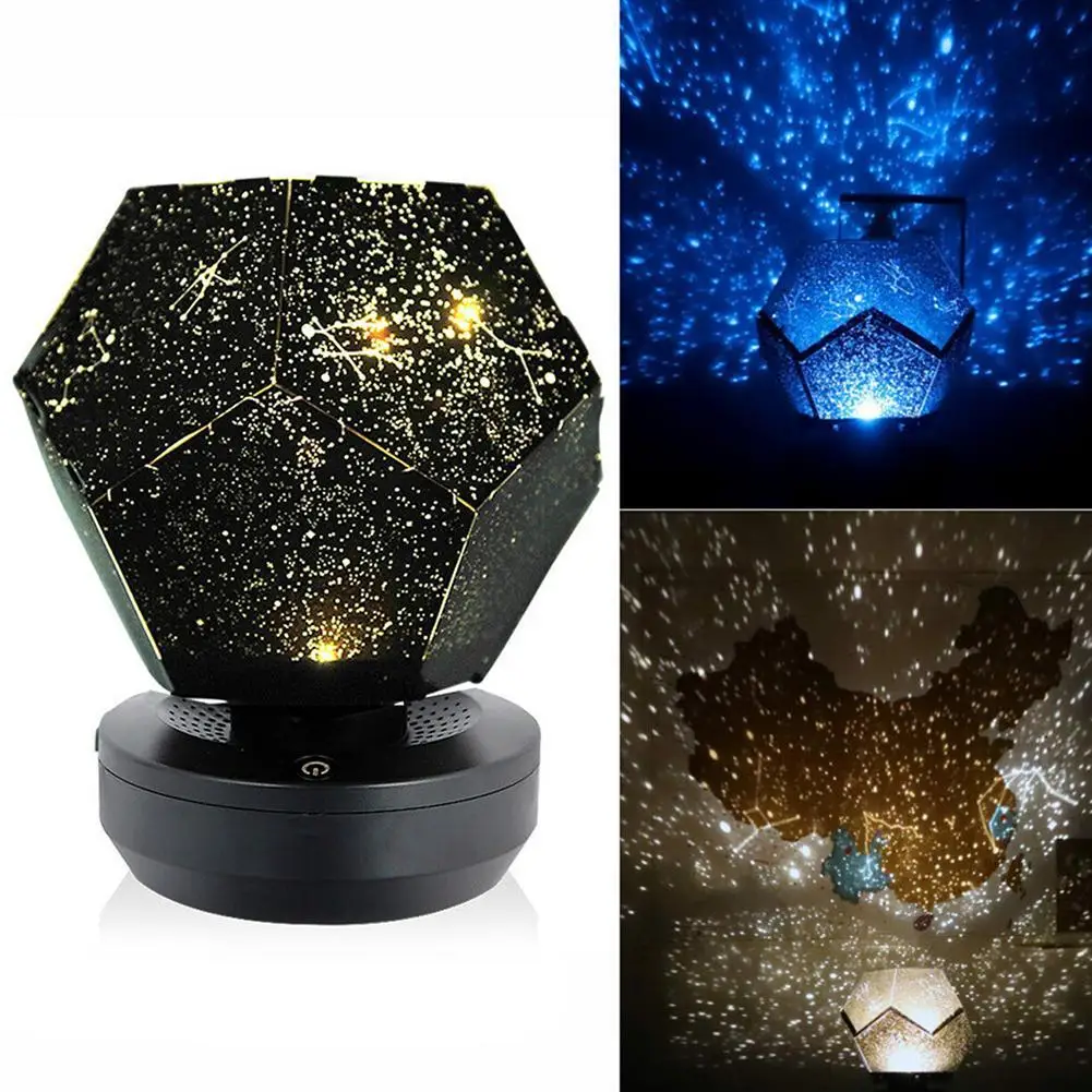 Galaxy Projektor Lučka Zvezdnato Nebo Ponoči Luči Doma Polnjenje Spalnica Dekoracijo DIY Planetarij Tabela Led Constellation USB R8C9