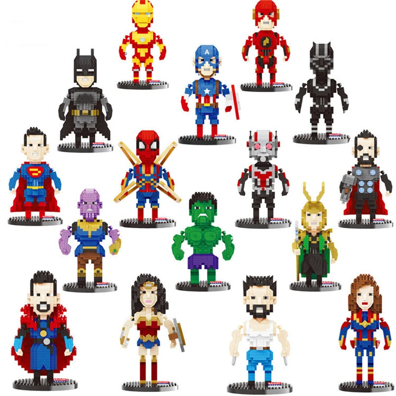 Marvel Avengers Gradnike, Hulk, Thor Loki Zdravnik Čudno Thanos Kapetan Mini Opeke Številke Igrače Za Otroke Darilo