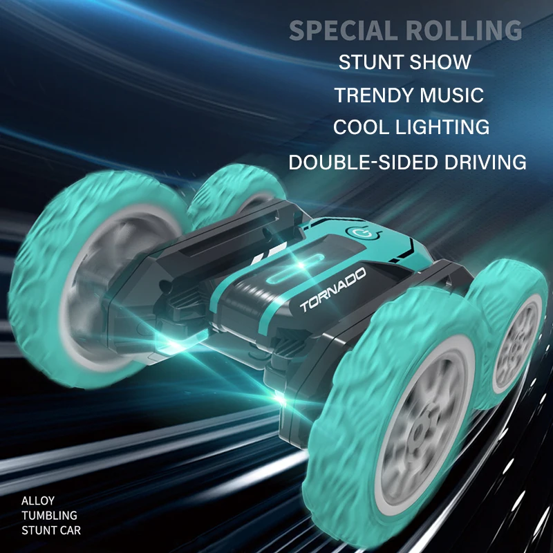 RC avto Stunt Cvetenja visoke hitrosti vrtenja dvostranski hoja roll Deformirana Off-road Električne igrače, ki bremenijo zlitine avto darila