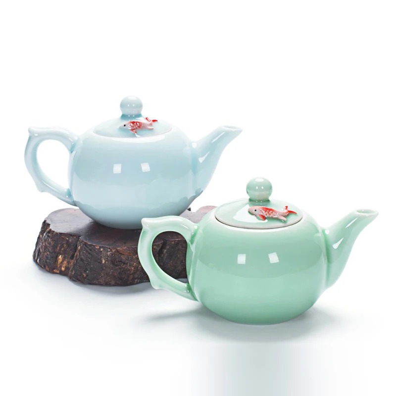 Ustvarjalne Celadon čajnik majhnih rib čajnik,Lepe Čajnik grelnik vode,Kave, Čaja Določa,Kitajski tradiciji Cvet Čaj Pot Teaware