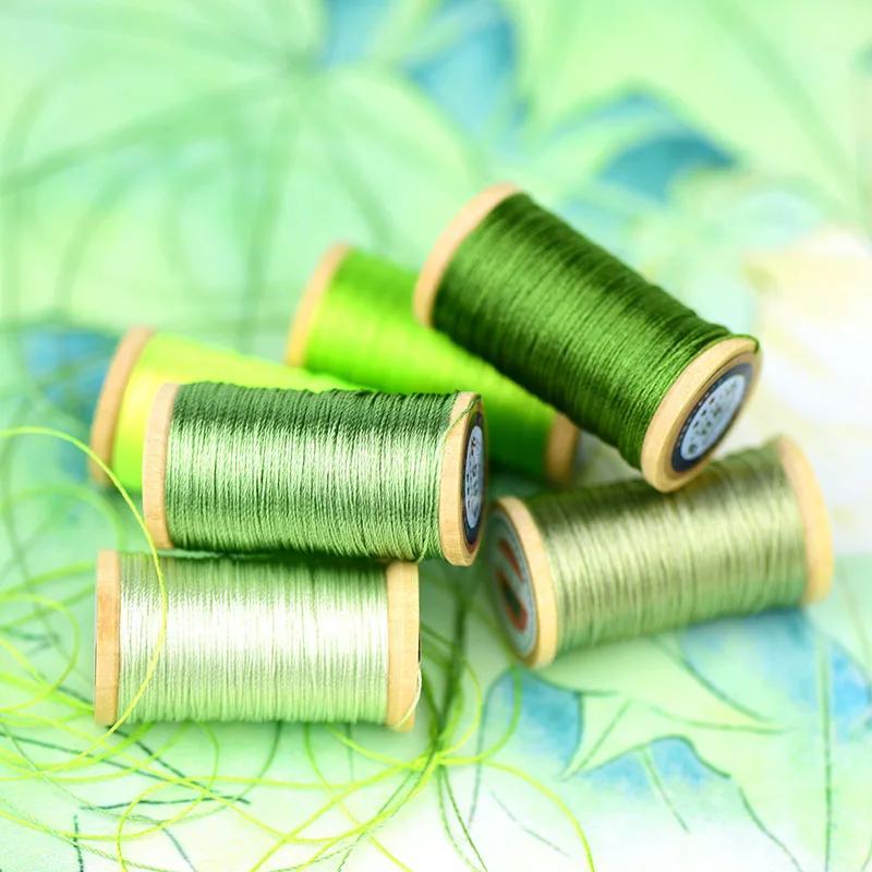Roll 0,3 mm poliamidnih vlaken linijo Ročno tkane vezenje niti Rese Skladu 50M Visoke trdnosti, 3 Niti Niti zeleno Travo
