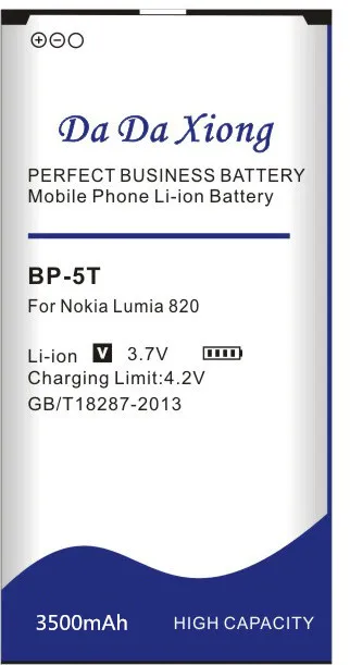 Da Da Xiong 3500mAh BP5T BP-5T Telefon Baterija za Nokia Lumia 820 Puščico RM-878 825 Lumia 820T Lumia 820.2 Lumia 825 Telefon baterija