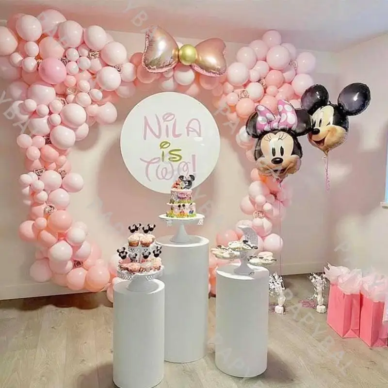208pcs Disney Minnie Miško Arch Garland Kompleti Baloni Set Za Rojstni dan, Poroko Roza Baby Tuš Obletnico DIY Globos Otroci Darilo