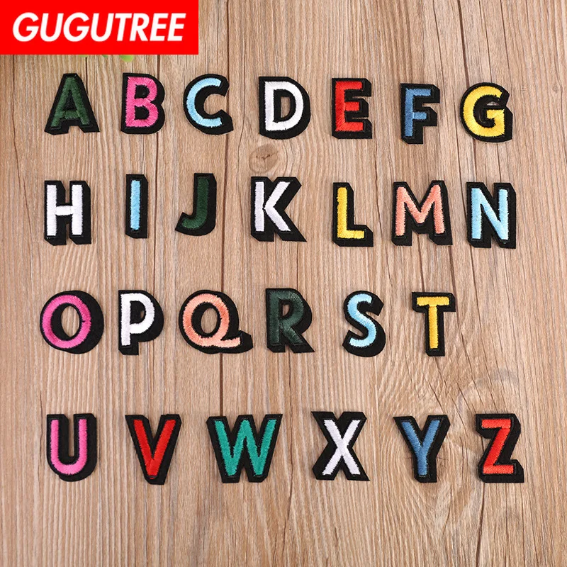 GUGUTREE vezenje pismo obliži abeceda obliži značke aplicirano obliži za oblačila YX-182