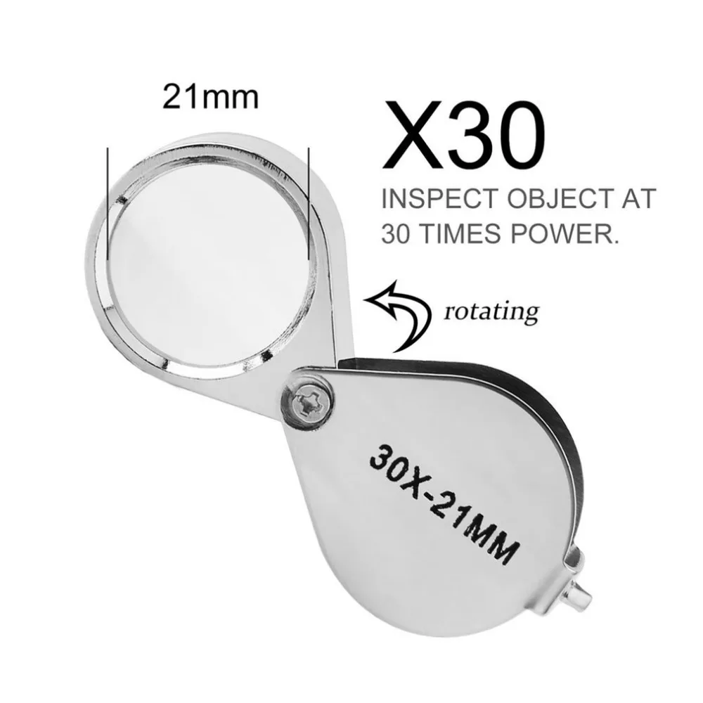 Mini 10X Steklo Povečevalno Lupo Zlatar Oči Nakit Loupe Zanke 30*21 mm Trojček Jewelers Oči Stekla