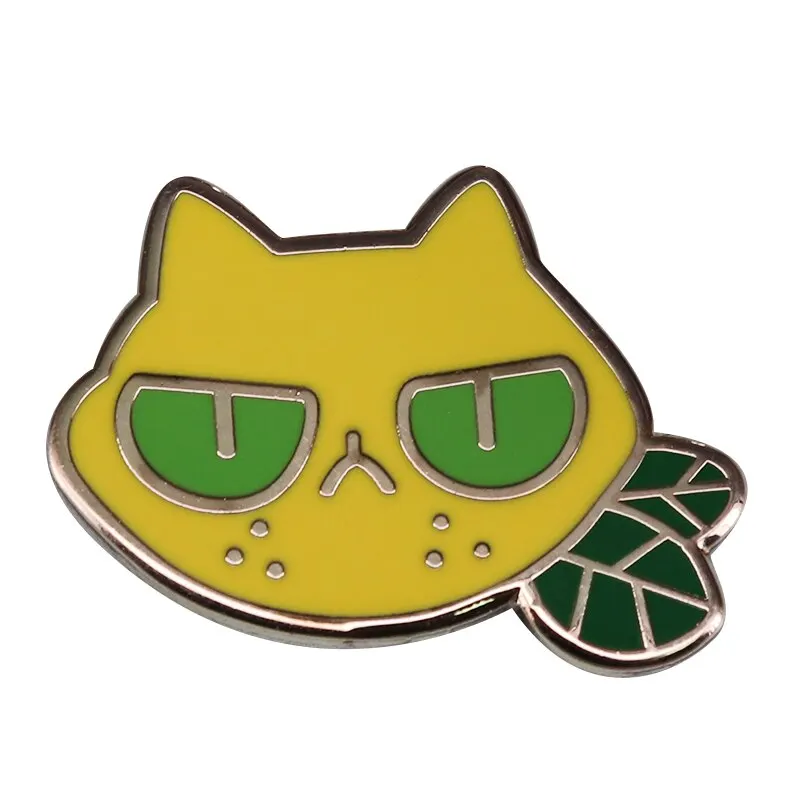 Lep kitty cat ovratnik pin sourpuss limone mačke broška smešno Božično darilo