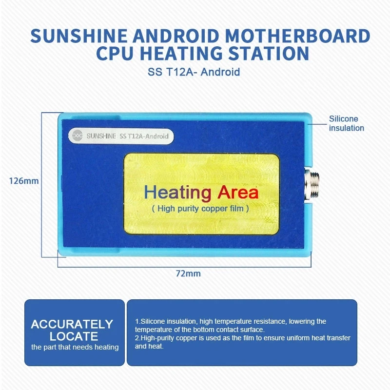 Sunshine SS-T12A Serije Motherboard Spajkanje Pre-ogrevanje Platforma za iPhone X-12 Max Pro/Android/CPU/OBRAZ ID/NAND Popravila