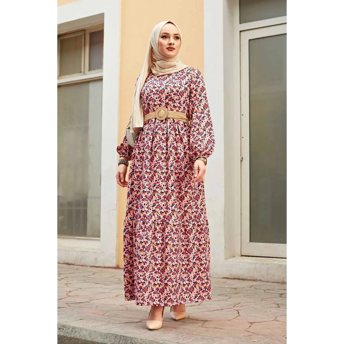 Črtasto Žensk Maxi Obleko Skromno Caftan Velika Velikost Islamska Oblačila Muslimanskih Moda za poletne Obleke Turčija Dubaj Hidžab 2021