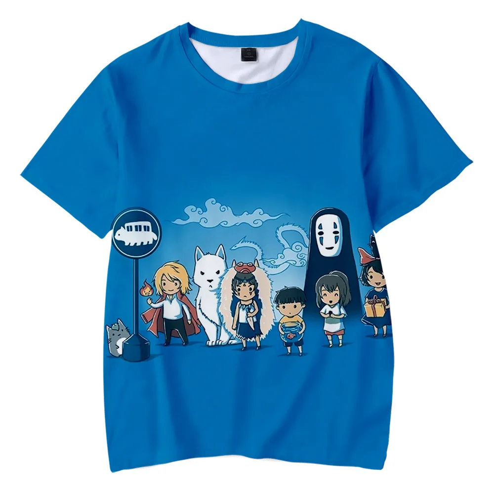 Japonske Anime Št Obraz Rokavi Moški Studio Ghibli Hayao Miyazaki Anime Duha Proč 3D T Shirt Poletje Moda Vrhovi Tees Smešno Oblačila