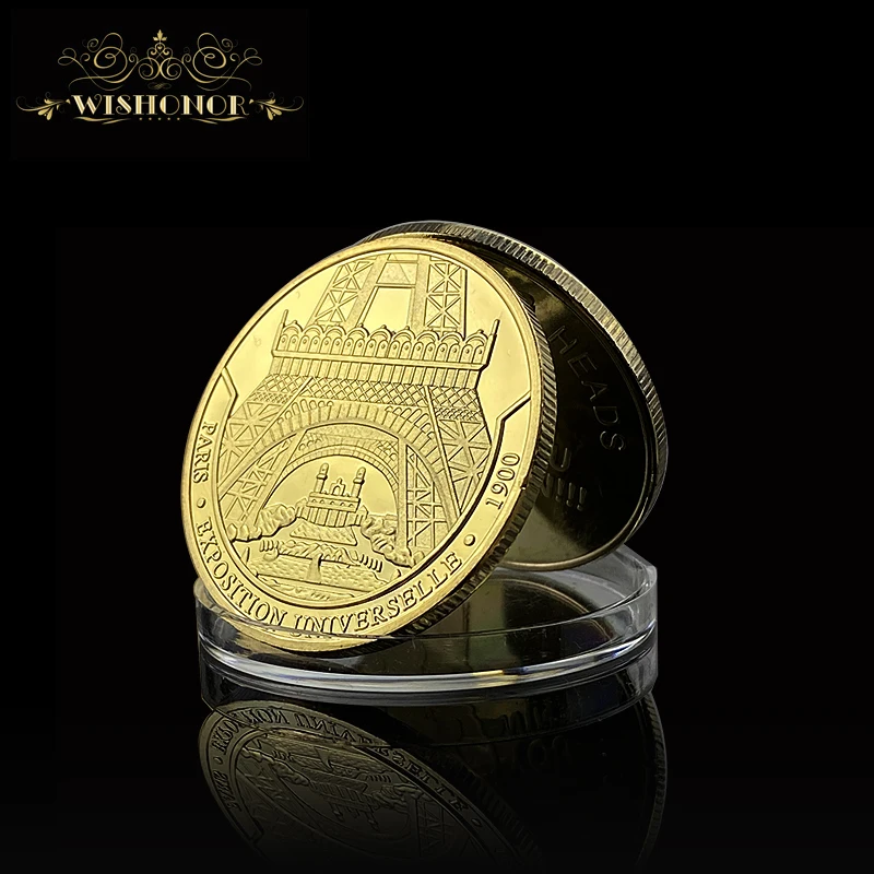 Francija Paris Spominski Kovanec Fancy Normalno Iver Prekrita Kovanec Eifflov Stolp Zlato Spominek Kovancev Za Zbiranje