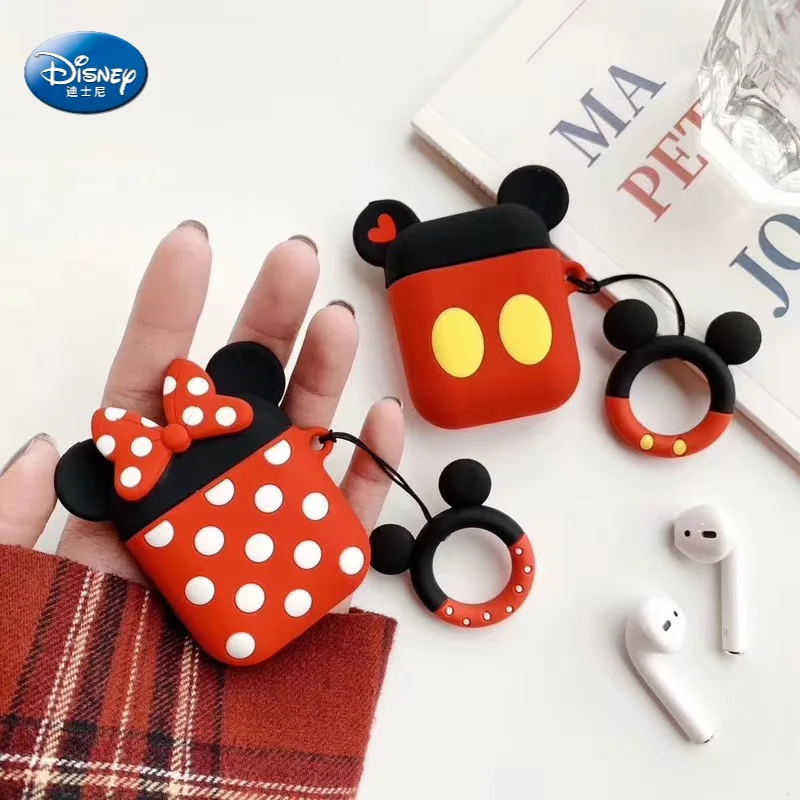 Risanke Disney Mickey Minnie Nazaj Pogled AirPods 1 2 Primera Mehki Silikonski 3D, Anime Brezžična tehnologija Bluetooth primeru za airpod Pro 3 vrečke