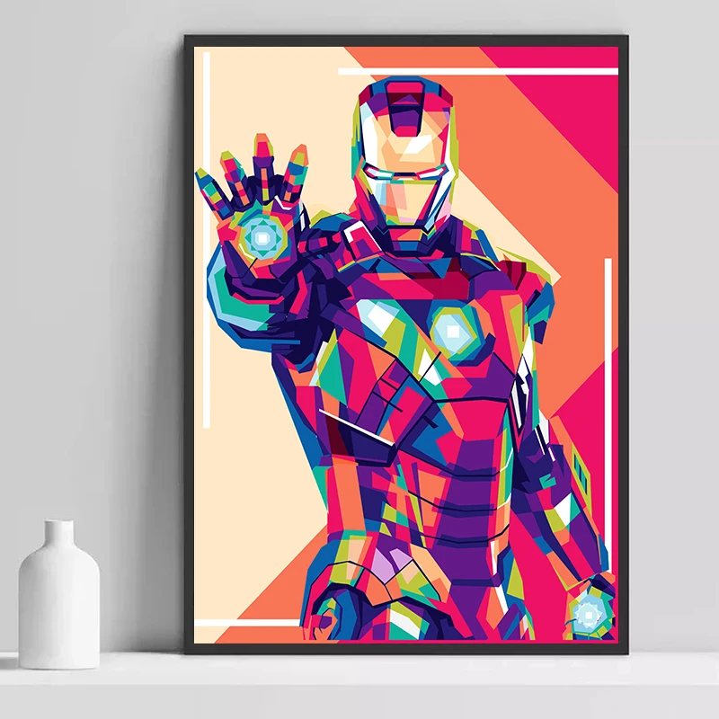 Iron Man Marvel Superheroj Platno Slikarstvo Plakat Doma Dekor Platno, Tisk Wall Art Cuadros za Spalnico Platno, Tisk Art Dekor