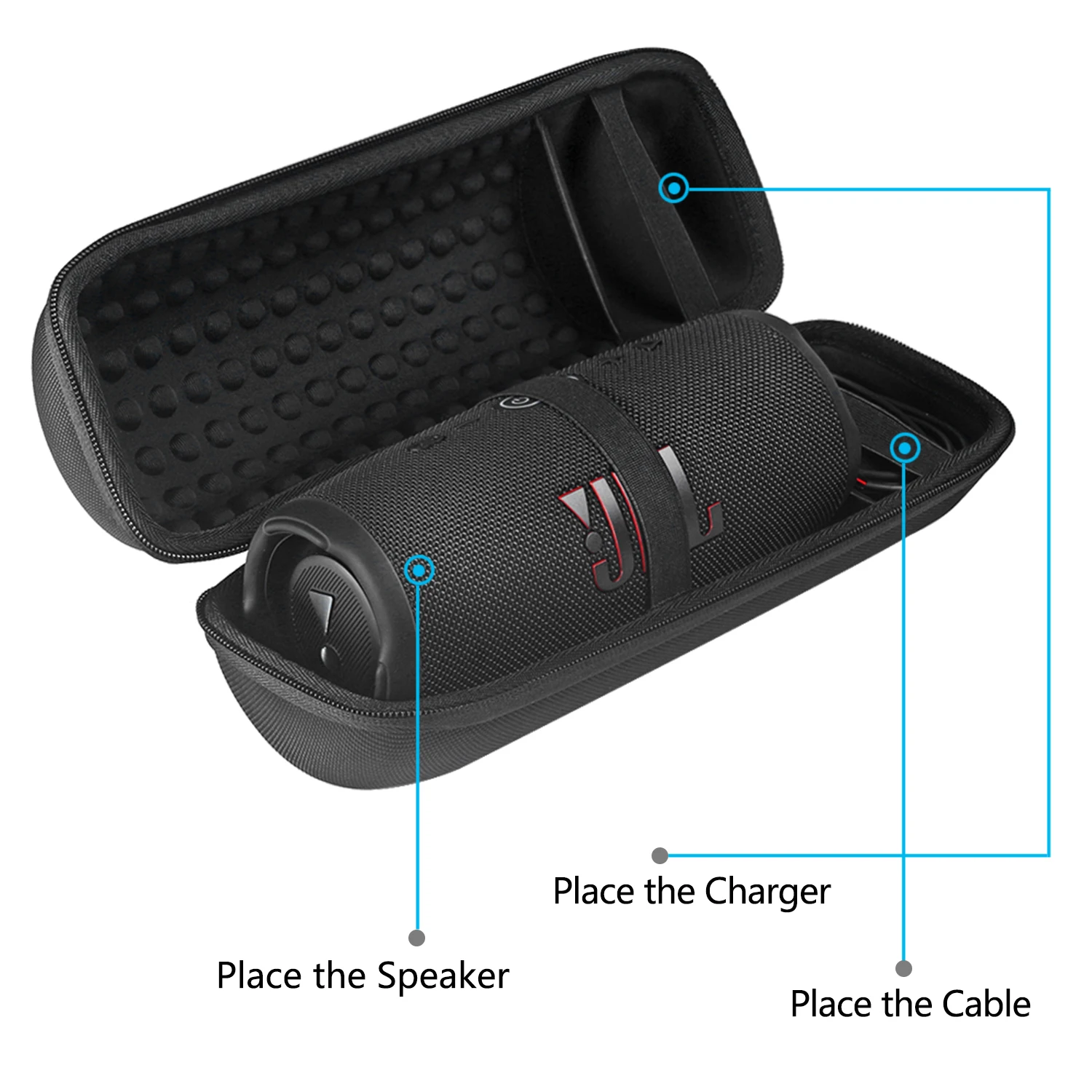ZOPRORE Trdi EVA Potovalne Torbe Nosijo Škatla za Shranjevanje + Mehko Silikonsko Ohišje Za JBL Zaračuna 5 Bluetooth Zvočnika JBL Charge5 Primeru