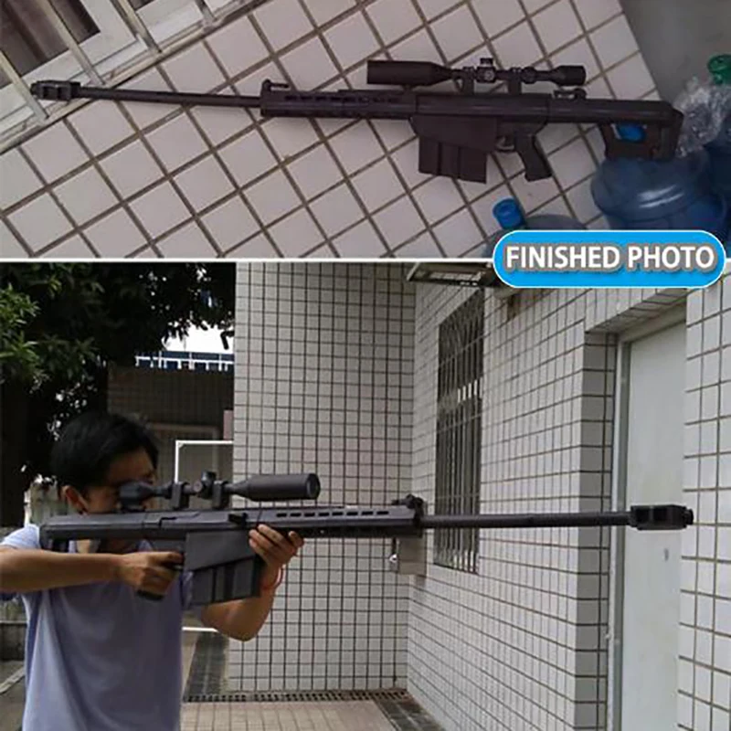 1:1 Obsega Barrett M82A1 Ostrostrelec Puško, Pištolo Model Papercraft Igrača DIY 3D Papir, Kartice Vojaške Model Ročno izdelane Igrače za Fanta, Darilo