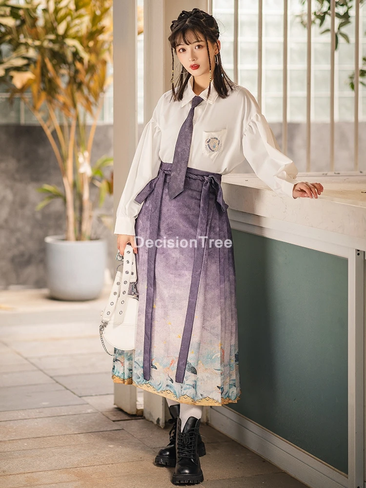 2021 kitajska tradicionalna oblačila hanfu festival oblačila cvjetnim natisne elegantno ljudskega plesnega kostum uspešnosti hanfu obleko