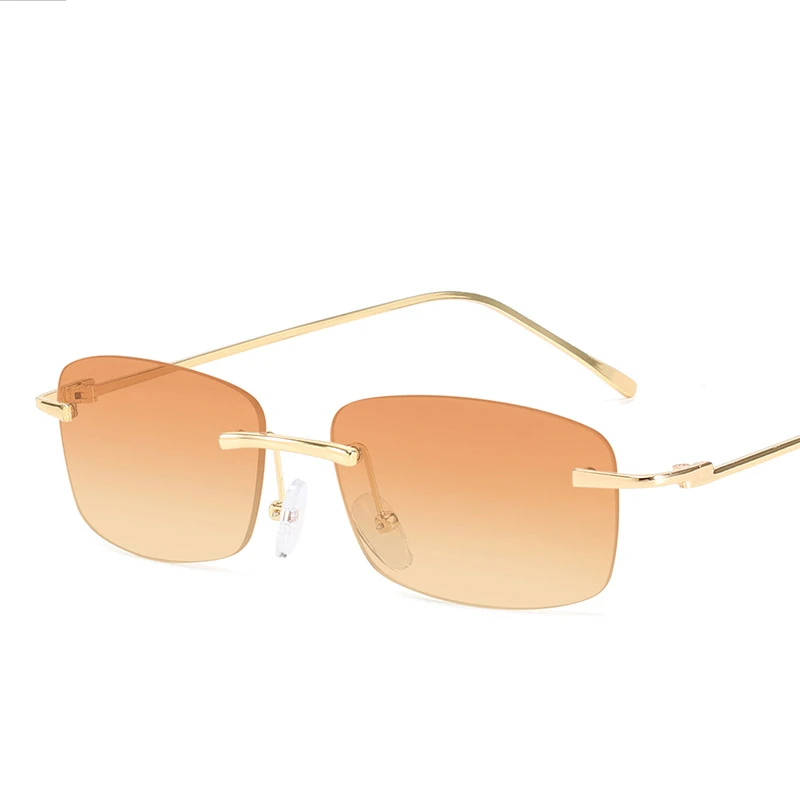 Luksuzni Fashion Pravokotnik Rimless Ženske Retro sončna Očala Gradient Barvo Očal UV400 Vintage sončna Očala gafas de sol hombre