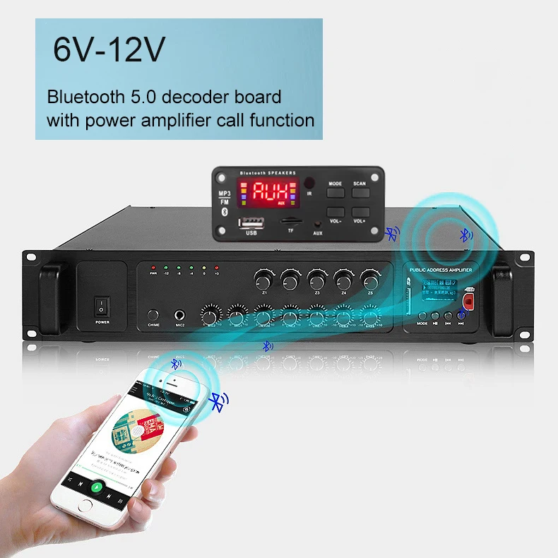 12v*50 W Ojačevalnik, MP3 Odbor Barvni Zaslon Bluetooth V5.0 Avto MP3 Player, USB Snemanje Modul FM AUX Radio Za Zvočnik