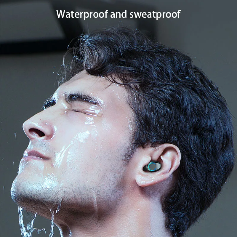 TWS Bluetooth 5.0 brezžične slušalke z mikrofonom stilsko lahki nepremočljiva znoj-dokazilo, HI-fi sound quality
