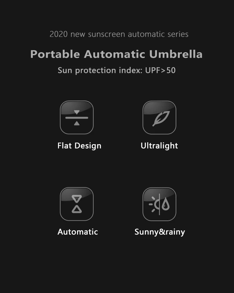 Xiaomi Ravno Avtomatski Dežnik Dež Ženske Ultralahkih Potovanja ne Dežnik Dekleta Anti UV Prenosni Zložljivi Dežniki 6 Rebra Suncobran