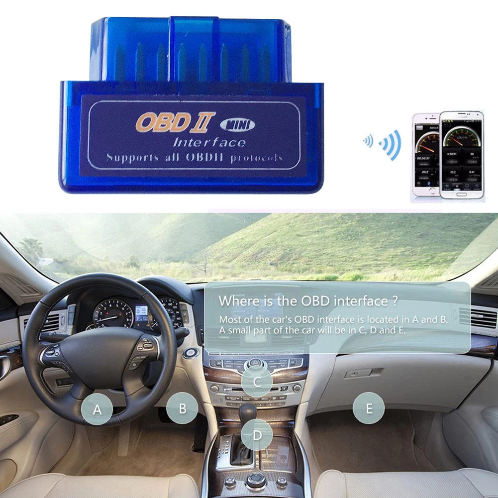 ELM327 V2.1 OBDII Optičnega Mini Bluetooth, združljiva OBD2 Avto pregled Motorja glede Kodo Bralnik Avto Auto Diagnostično Orodje za optični bralnik