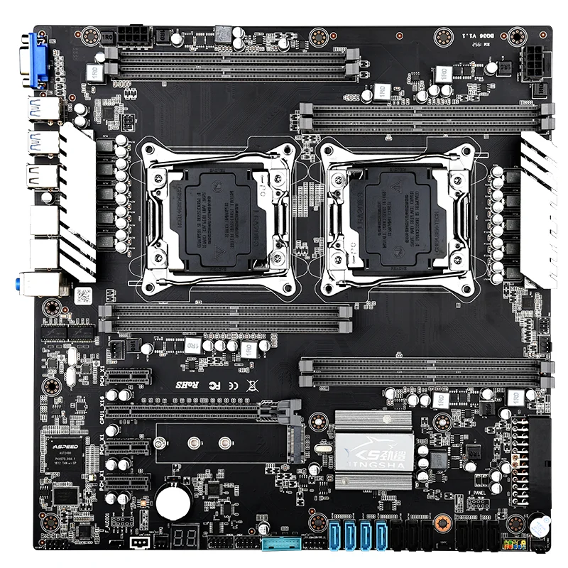 JINGSHA X99 dvojno matični plošči nastavite z 2pcs XEON E5 2670V3 šest-core Procesor in 2*8gb ddr4 2133mhz ecc reg ram in 2pcs hladilnik