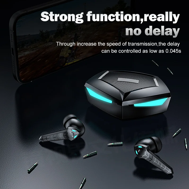 Gaming Čepkov TWS 65ms Nizke Latence Gaming Slušalke Igralec Bluetooth 5.1 Hifi Bas Stereo Bluetooth Slušalke Z Mikrofonom