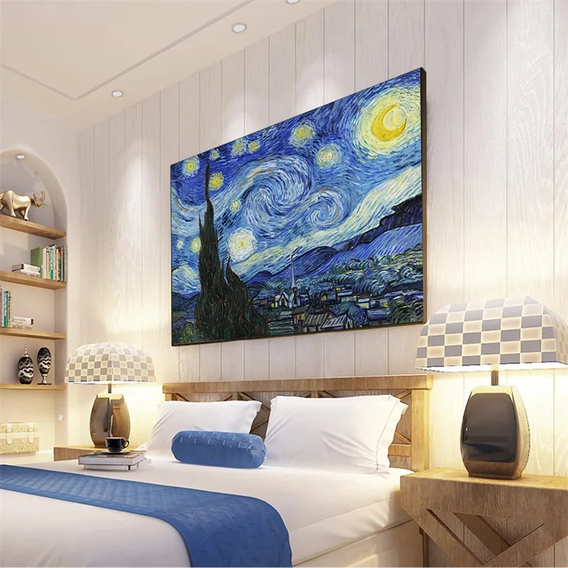 Van Gogh Zvezdnato Noč Platno Stensko Slikarstvo Umetnost Impresionizem Mojstrovine Sliko Dnevna Soba Dekoracijo Doma Dekor Plakat