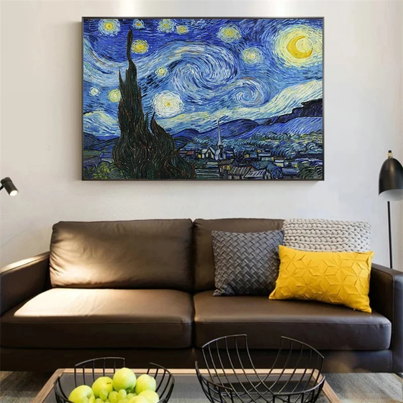 Van Gogh Zvezdnato Noč Platno Stensko Slikarstvo Umetnost Impresionizem Mojstrovine Sliko Dnevna Soba Dekoracijo Doma Dekor Plakat