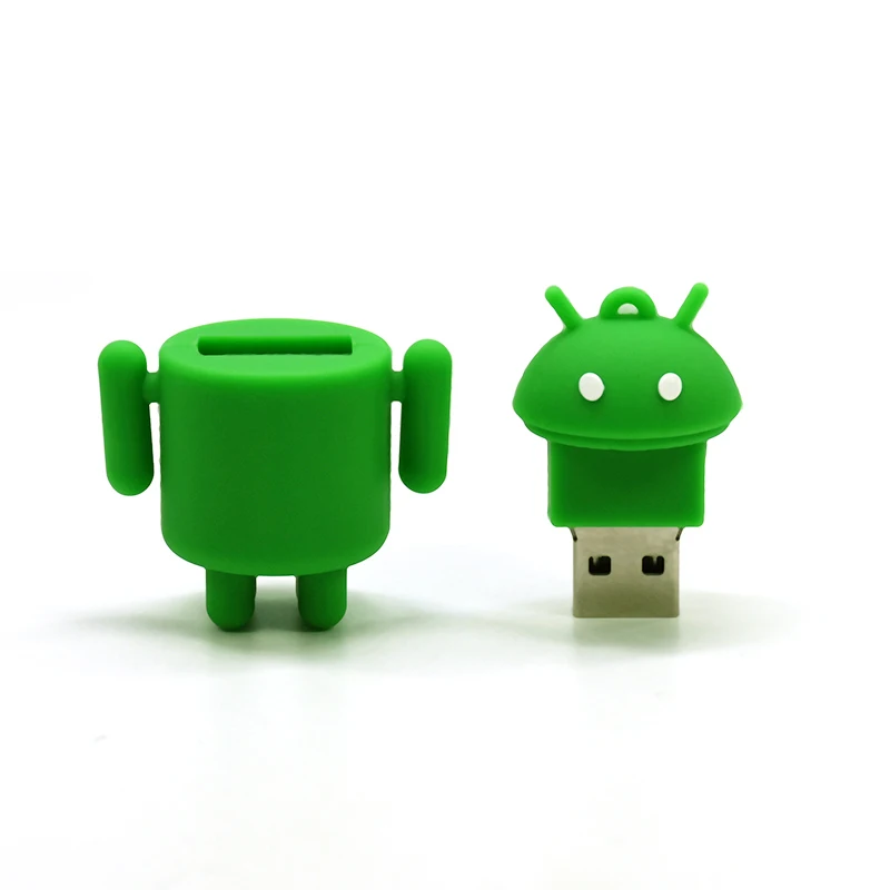 Android Robot Usb ključek 32gb 8gb 16gb 4gb Zelena Pendrive 64gb 128gb Pravi Zmogljivosti Usb ključ Pen Drive