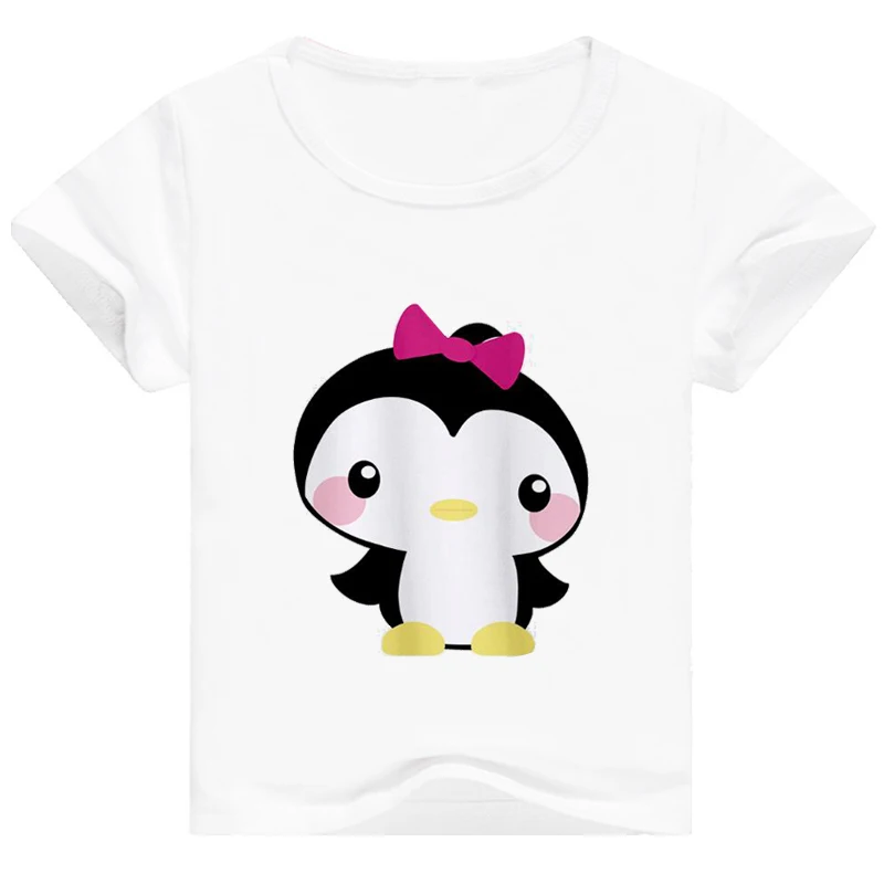 Nova risanka srčkan print pingvin sin, hči Majica s kratkimi rokavi za malčke baby univerzalno poletje obrabe, fantje, dekleta, otroci otroci Tee BAL040