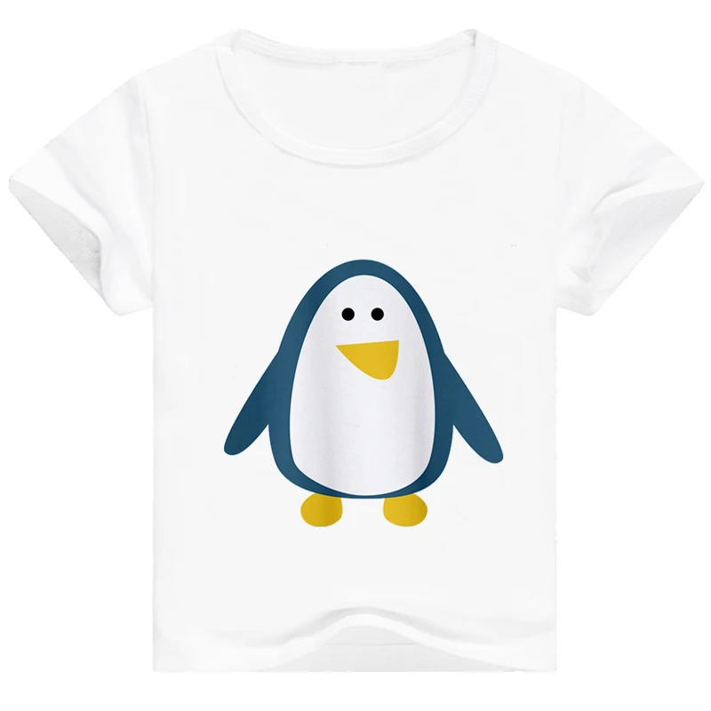 Nova risanka srčkan print pingvin sin, hči Majica s kratkimi rokavi za malčke baby univerzalno poletje obrabe, fantje, dekleta, otroci otroci Tee BAL040