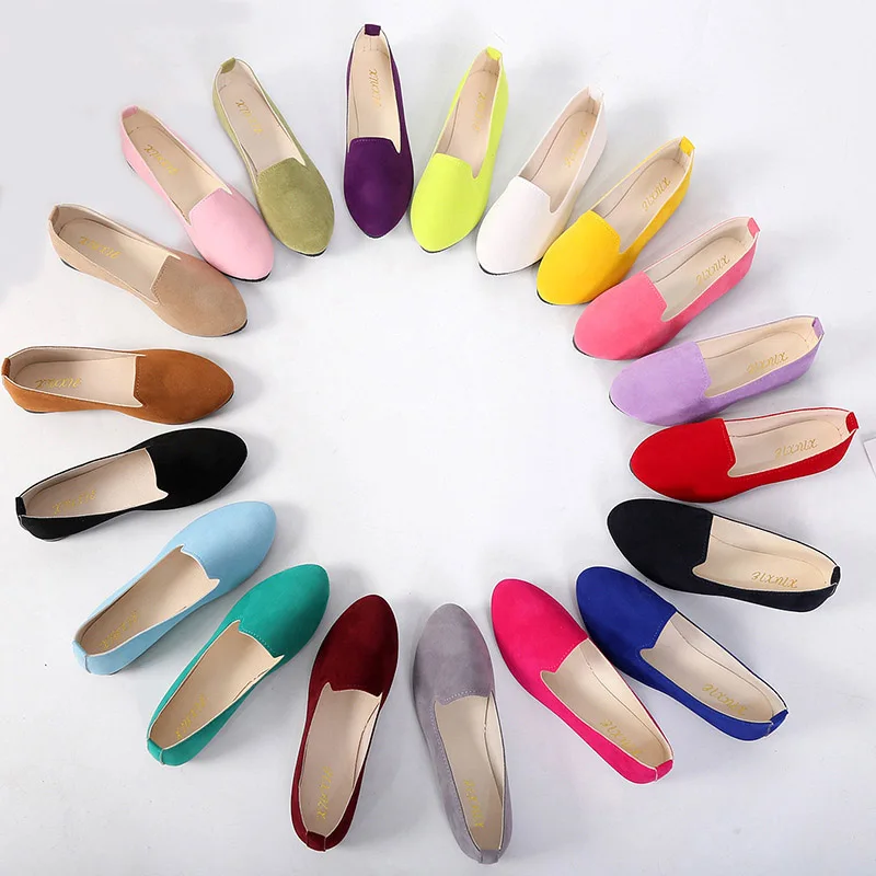 Ženske Stanovanj Vroče Prodati Pisane Antilop Ženske Loafers Balet Konicami Prstov Stanovanj Dame Čevlji Loafers Plus Velikost 43 Zapatos De Mujer