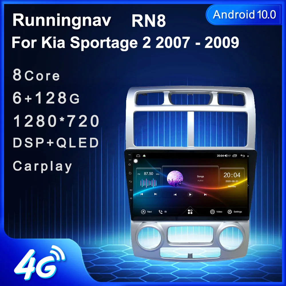Runningnav Za Kia Sportage 2 2007 - 2009 Android Avto Radio Multimedijski Predvajalnik Videa, GPS Navigacijo